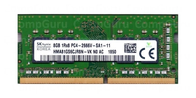 Ноутбучная оперативная память Hynix DDR4 8GB 2666MHz SO-DIMM 1Rx8 PC4-2666V (HMA81GS6CJR8N-VK)
