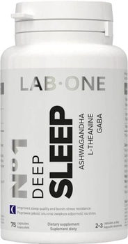 Харчова добавка Lab One Deep Sleep Регенерація Стрес Міцний сон 75 капсул (5906395863570)