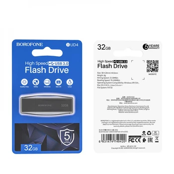 USB флеш-накопитель Flash Drive Borofone BUD4 USB3.0 32GB черного цвета.