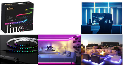 Світлодіодна Smart LED-гірлянда Twinkly Line RGB, підсвітка, Gen II, IP20, довжина 1.5 м (TWL100STW-BEU)