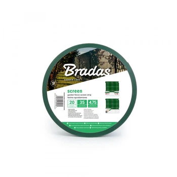 Лента ограждающая Bradas 4,75 см х 35 м 450 г/м2 зеленый + 20 зажимов TOB45047535GRL