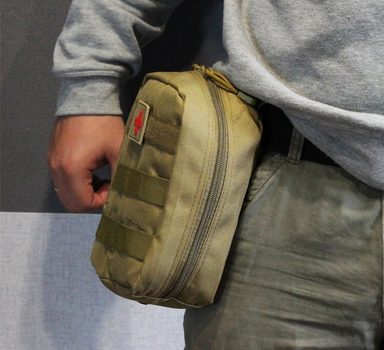 Сумка аптечка тактическая подсумок на пояс Tactical с системой molle Coyote (1020-coyote)