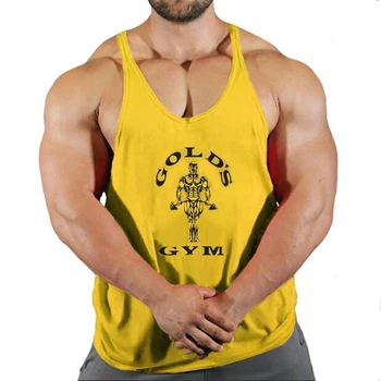 Майка мужская для тренировок Gold's Gym желтая M