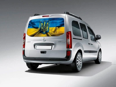 Наклейка на заднее стекло ARB 3D TUNING STUDIO Флаг герб тризуб Украины 1480х700х0.18мм