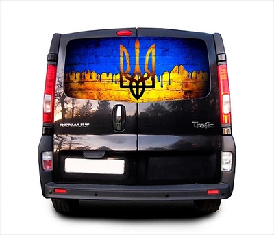 Наклейка на заднее стекло ARB 3D TUNING STUDIO Тризуб флаг 1480х700х0.18мм