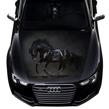 Наклейка на капот ARB 3D TUNING STUDIO Конь черный 1200х1500х0.080мм