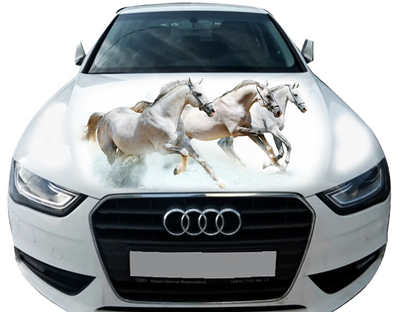 Наклейка на капот ARB 3D TUNING STUDIO Тройка лошадей 1200х1500х0.080мм