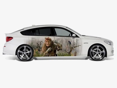 Наклейки на двери авто ARB 3D TUNING STUDIO Яга 2200х770х0.15мм=2штуки