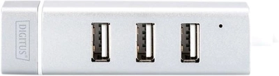 Перехідник Digitus USB Type-C - 3xUSB + Fast Ethernet (DA-70253)