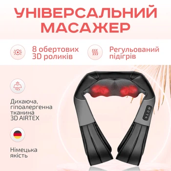 Масажер для шиї RETTER 3D Neck Pro Black
