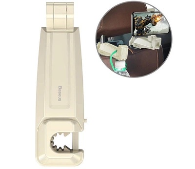Автомобильный держатель для телефона на подголовник BASEUS backseat vehicle phone holder hook. Khaki