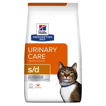Сухой лечебный корм Hill`s (Хилс) Prescription Diet Cat Chicken S/D Urinary Care Adult для взрослых котов при заболеваниях мочевыводящих путей и растворение струвитных камней с мясом курицы 1.5 кг (арт 607649)