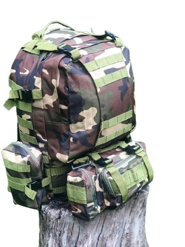 Тактический рюкзак на 55 л с подсумками 55х40х25 см B08 Лесной камуфляж (63903714)