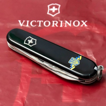 Ніж Victorinox Spartan Ukraine Black "Герб України Зі Стрічкою" (1.3603.3_T1010u)