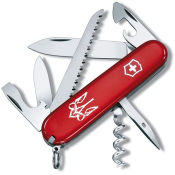 Ніж Victorinox Camper Україна Червоний "Тризуб Готичний білий" (1.3613_T0630u)