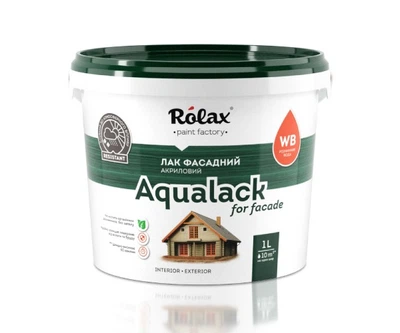 Лак фасадный акриловый Rolax AQUALACK FACADE глянцевый 1 л 8510