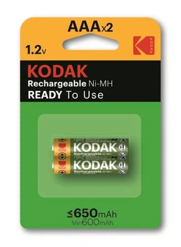 Аккумулятор "Kodak" AAA/HR3 (1.2V. Ni-Mh. 650mAh. блистер. 2шт)