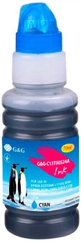 Контейнер G&G для Epson L3100, L3101, L3110, L3150, L3151, L1110, L3156, L3160, L5190 Cyan (G&G-C13T00S24A)