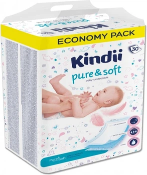 Одноразові пелюшки для дітей Kindii Pure & Soft 60х40 30 шт (5900095032304)