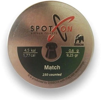 Кулі пневматичні Spoton Match 4.5 мм 0.6 г 250 шт (Z24.2.16.002)
