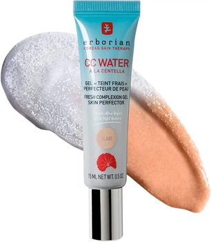CC крем для обличчя Erborian CC Water à la Centella Gel Teint Frais Perfecteur de Peau Clair 15 ml