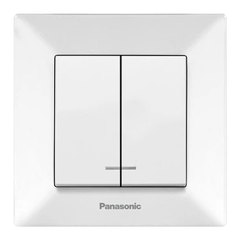 Вимикач двоклавішний з підсвіткою Panasonic Arkedia Slim білий WNTC0010-2WH