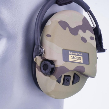 Наушники тактические активные Sordin Supreme Pro-X Neckband Multicam 76302-X-06-S с задним держателем под шлем