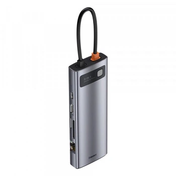 Док-станція USB3.1 Type-C Baseus CAHUB-CU0G USB-C Power Delivery 100W/HDMI 4K 30Hz/VGA/USB3.2/RJ45/SD TF 9in1 Grey