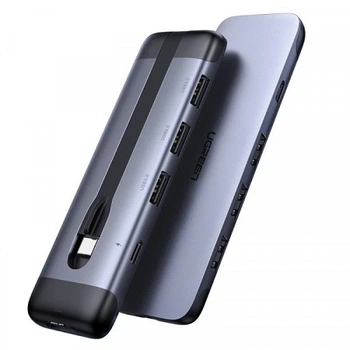 Док-станція Ugreen CM285 70408 USB3.0 Type-C/HDMI/USB 3.0x3/HDMI/PD сіра