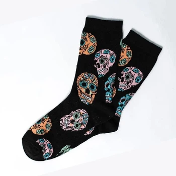 Шкарпетки Unisex Crazy Llama's Черепа, Чорні 36-44р.