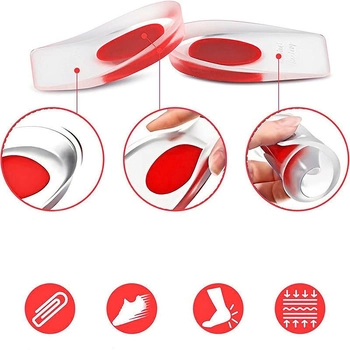 Ортопедичні силіконові амортизуючі устілки під п'яту Foot Care Gel Розмір 35-40 Red