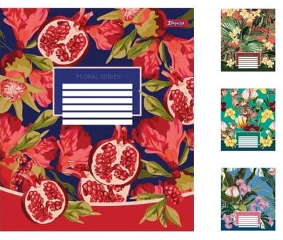 Тетради А5/96 лінія 1В Floral series, тетрадь для записів 5 шт. в уп. 766500