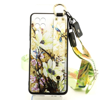 Чехол Lanyard для Samsung Galaxy M32 / M325 бампер с ремешком Beige