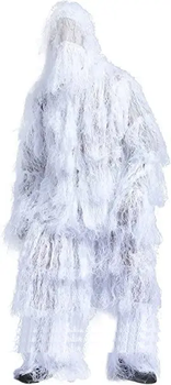 Маскировочный защитный легкий зимний костюм накидка из синтетической нити воздухопроницаемый 57х76 см белый под снег универсальный полевой (Kali)