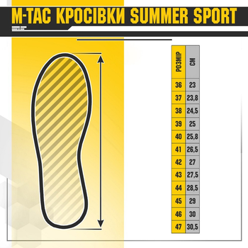 Мужские тактические кроссовки летние M-Tac размер 37 (23,8 см) Олива (Хаки) (Summer Sport Army Olive)
