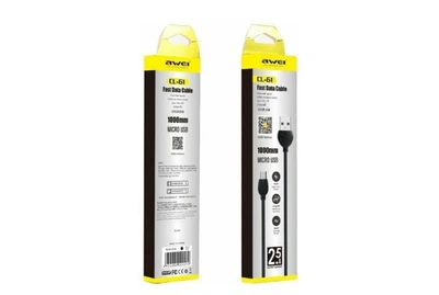 Кабель AWEI CL-61 / Micro - USB / 2.5 ампер / 1 метр / Черный