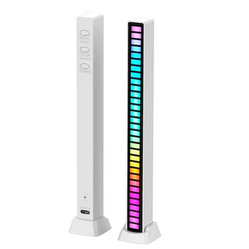 RGB LED лампа реагирующая на звук Light Bar 32 диода Белый (1012-290-01)