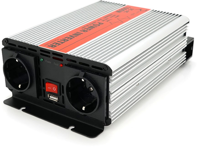 Инвертор напряжения Ritar RSX-1000, 12V/220V, 1000W с аппроксимированной синусоидой, 2xShuko, 1xUSB, клеммные провода, BOX, Q8 (YT28840)