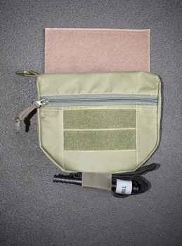 Напашник сумка, паховий підсумок тактичний утилітарний з кріпленням до плитоноски на велкро Олива