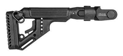 Складной приклад FAB Defense UAS-AKMS P для АКМС с регулируемой щекой (полимер) черный