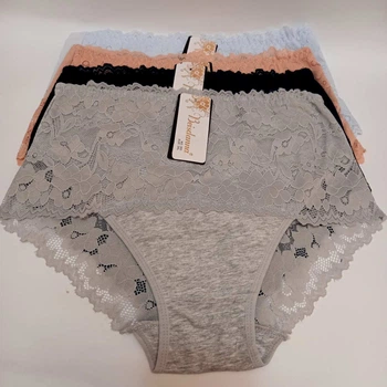 Женские трусики высокие 2XL однотонные 0562k - 4 шт