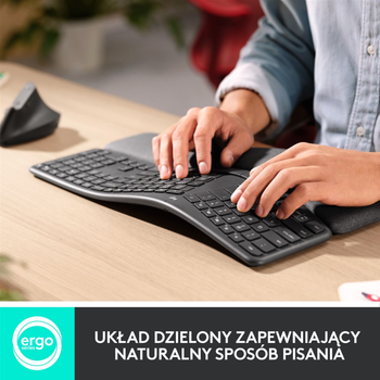 Klawiatura bezprzewodowa Logitech ERGO K860 Bluetooth/bezprzewodowa Czarna (920-010108)