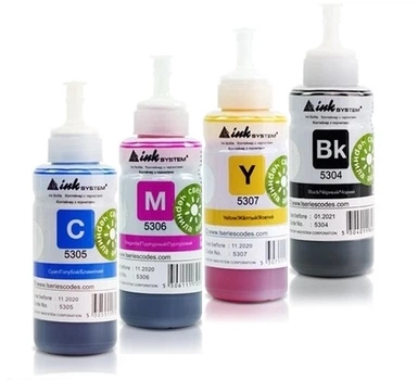 Комплект чернил InkSystem для Epson L series (B/C/M/Y) 4x100ml Светостойкие (003408)