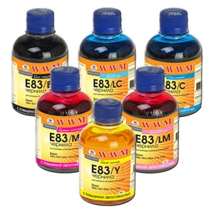 Комплект чернил WWM E83 Epson L/R/RX/P/PX/T/TX Series (B/C/LC/M/LM/Y) 6x200ml Светостойкие (E83SET-4)