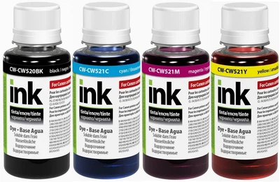 Комплект чернил ColorWay для Canon E/MP/MX/MG/IP/IX Series (BP/C/M/Y) 4x100ml (CW-CW520/CW521SET01)