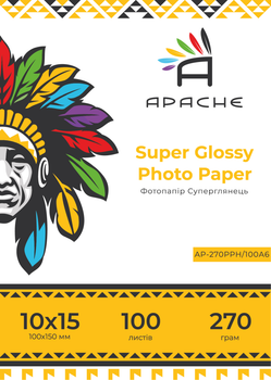 Фотобумага Apache 10x15 (100л) 270г/м2 Премиум Суперглянец (AP-270PPH/100A6)