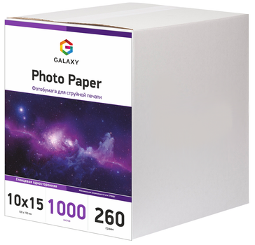 Фотопапір Galaxy 10x15 (1000л) 260г/м2 Глянцева (GAL-A6HG260-1000)
