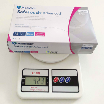 Перчатки нитриловые Medicom SafeTouch Advanced Magenta, плотность 3.7 г. - (розовые) 100шт M (7-8)