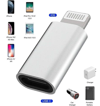 Адаптер перехідник Lightning - USB Type-C Gray