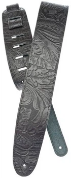 Ремень гитарный D'Addario 25LE00 DELUXE LEATHER GUITAR STRAP (EMBOSSED, BLACK)